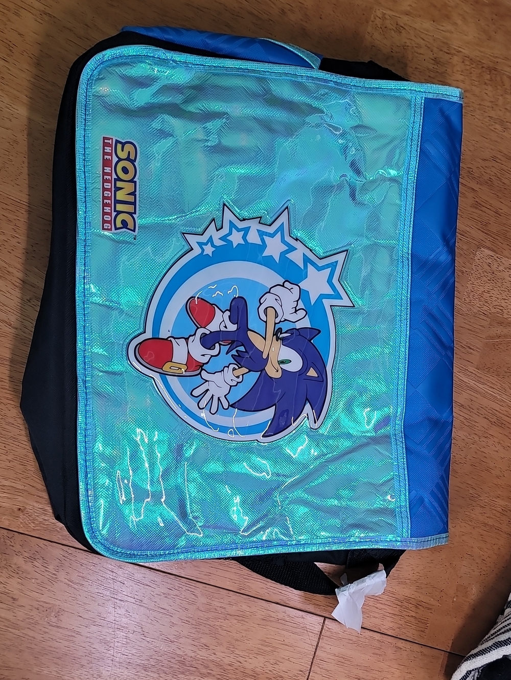 Sonic the Hedgehog Kids Blue Iridescent Messenger Bag with Character Graphic